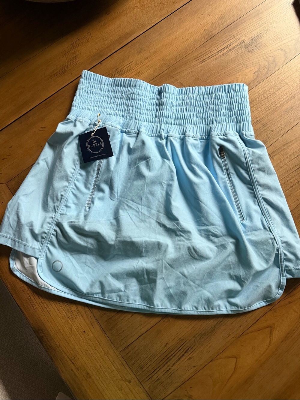 Bubble Performance Light Blue Fairway M NWT Smocked Waist Athletic Skort